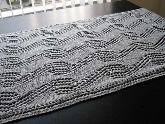 Rectangular lace shawl knitting pattern