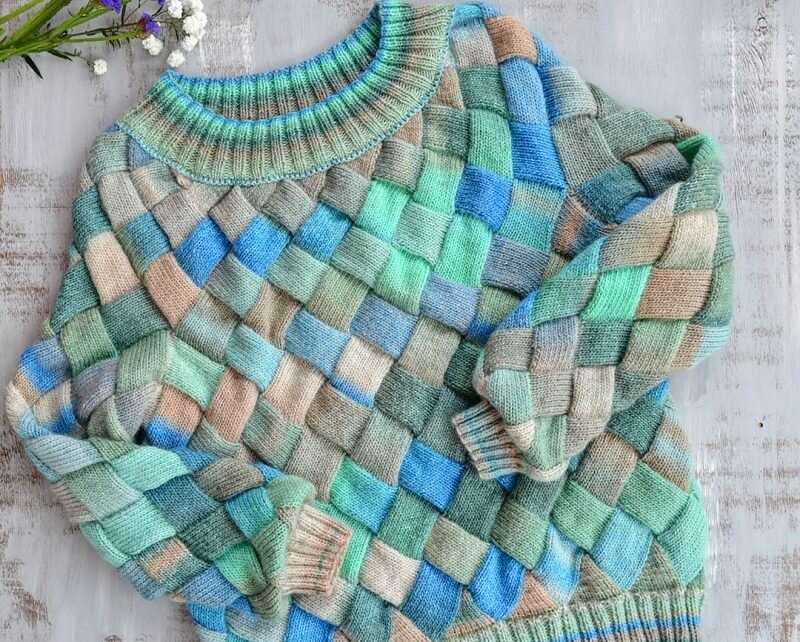 Entrelac knitting patterns sweater