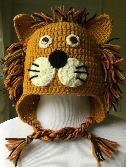 Knitted lion hat pattern