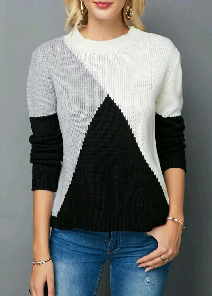 Round neck sweater knitting pattern