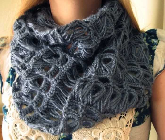 Free knitted lace infinity scarf patterns