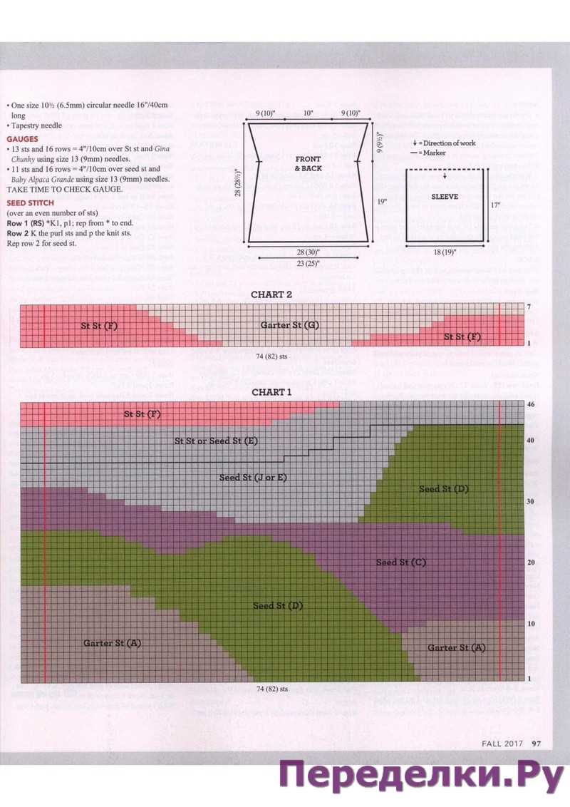 Knitting patterns by needle size