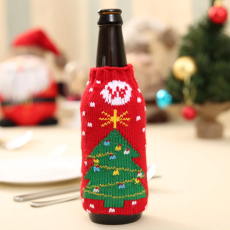 Knitted santa wine bottle cover pattern