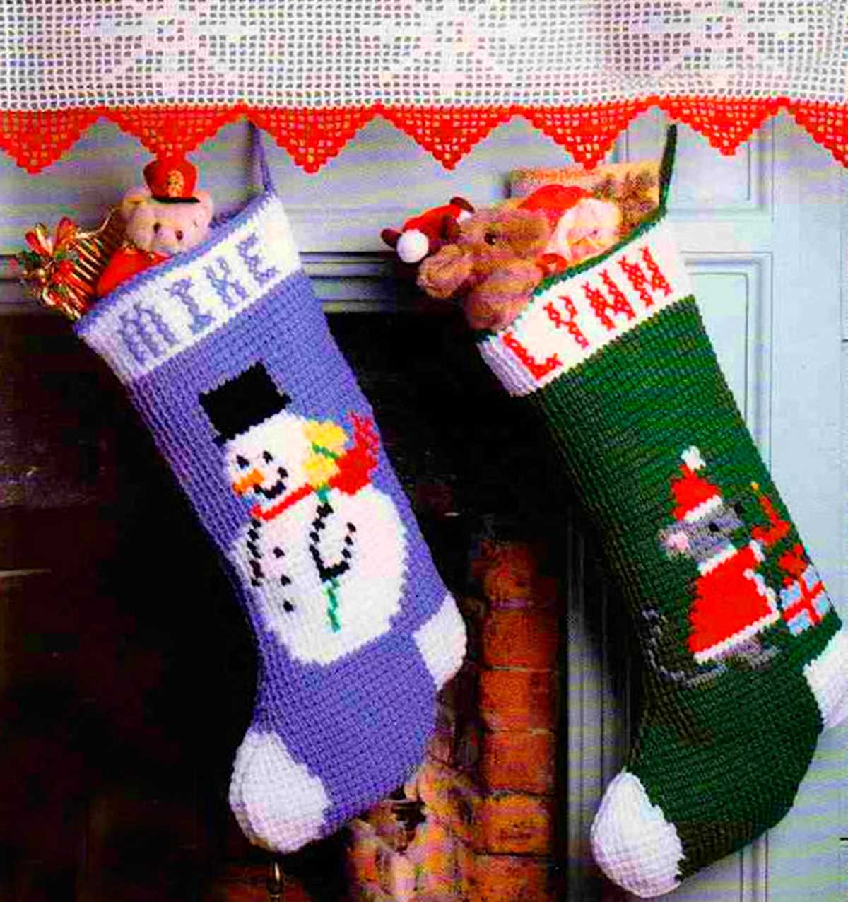 Santa christmas stocking knitting pattern
