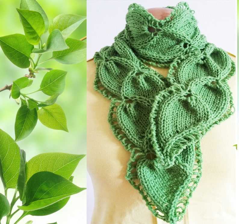 Falling leaves scarf knitting pattern