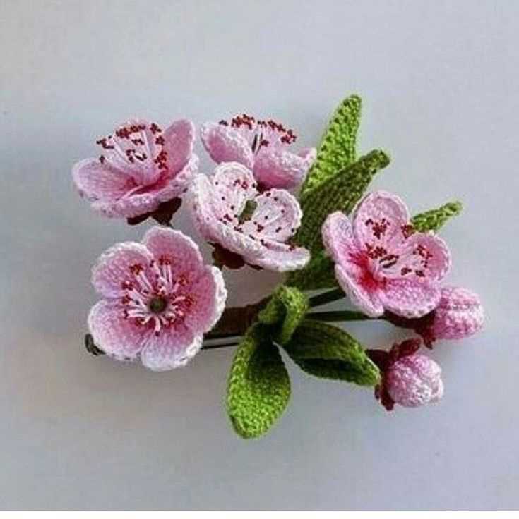 One piece knitted flower pattern free