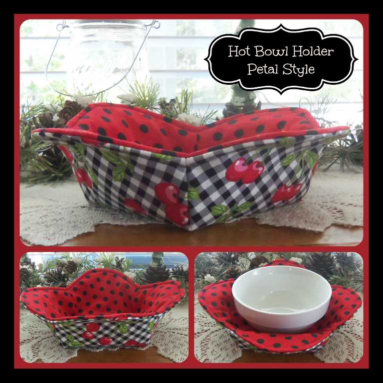 Knitted hot bowl holder pattern