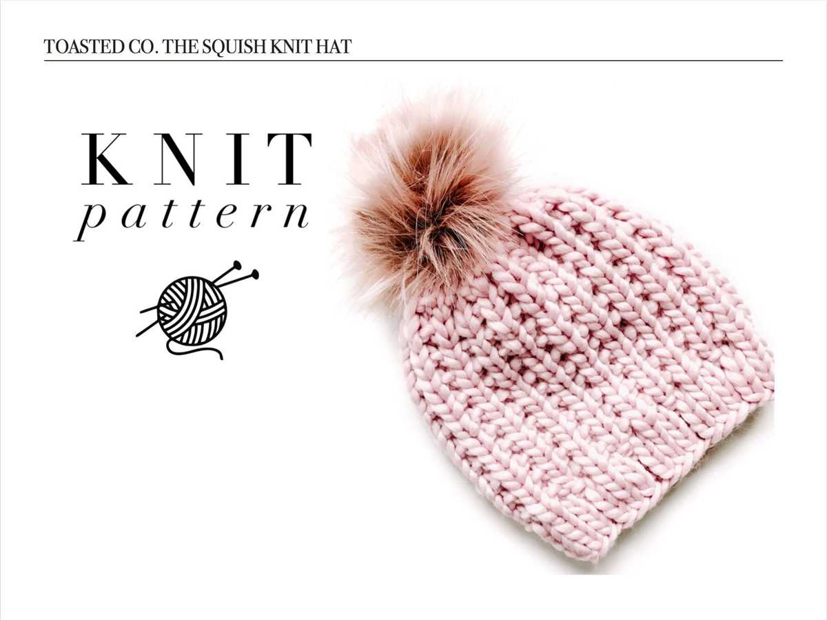 Knit hat with pom pom pattern