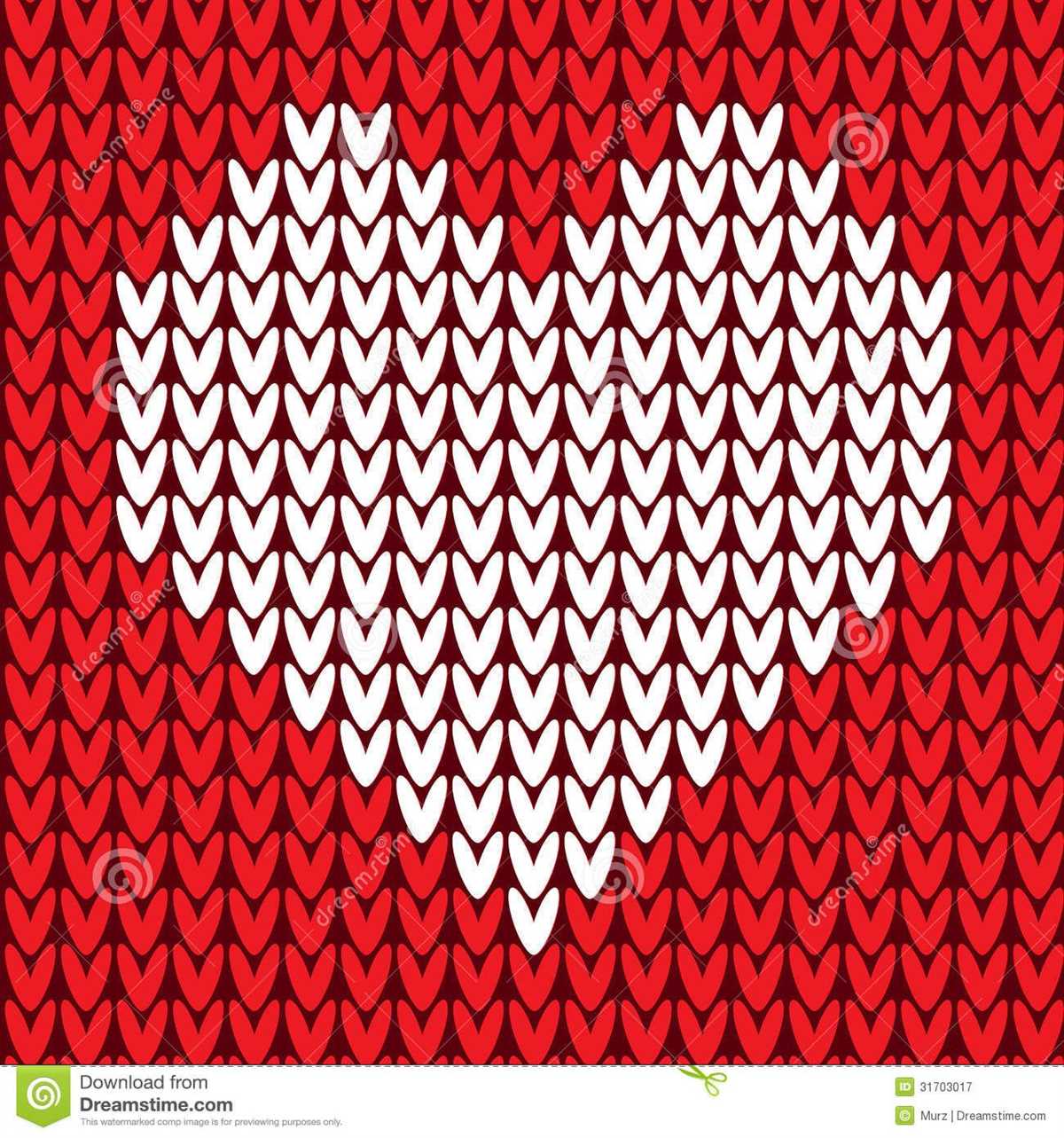 Simple knitted heart pattern
