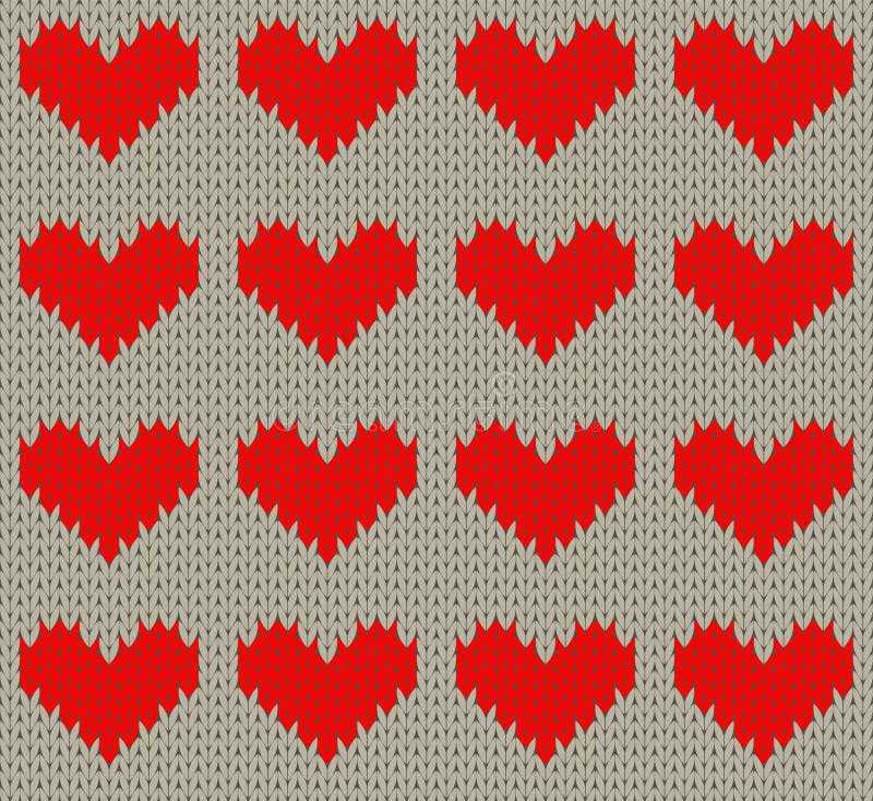 Simple knitted heart pattern