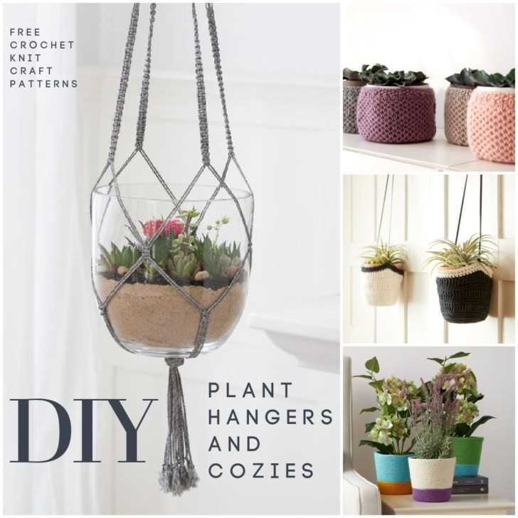 Free knit plant hanger pattern