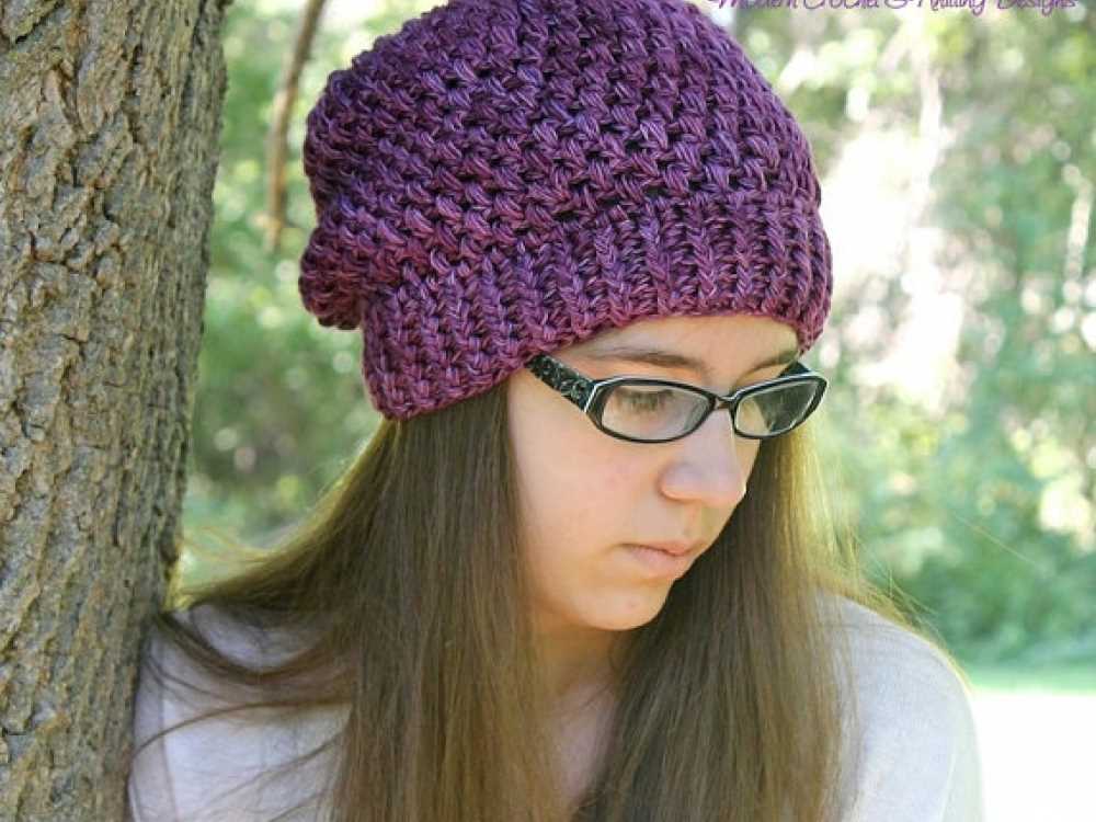 Slouch hat knitting pattern straight needles