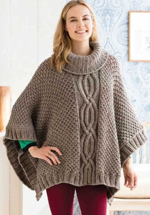 Free chunky poncho knitting patterns