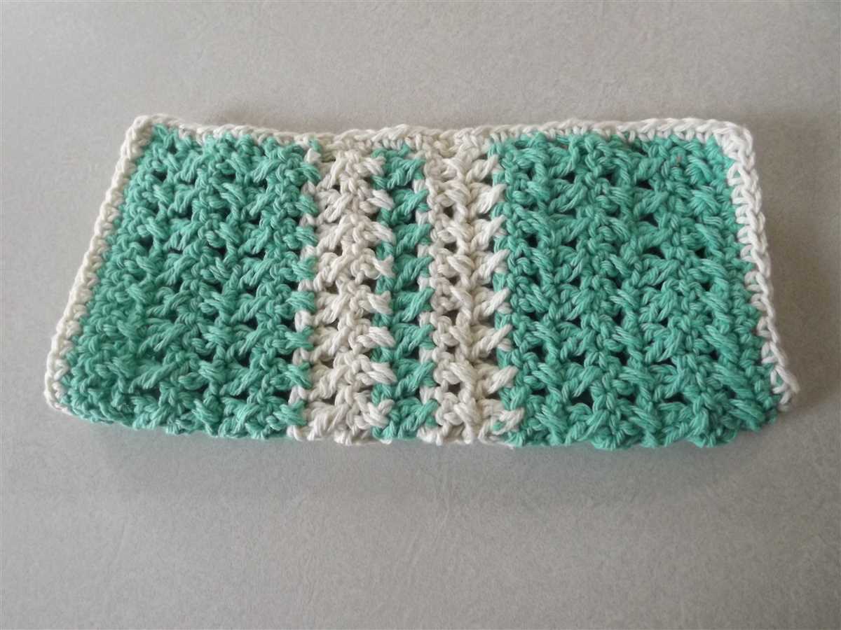 Diagonal knit dishcloth pattern free
