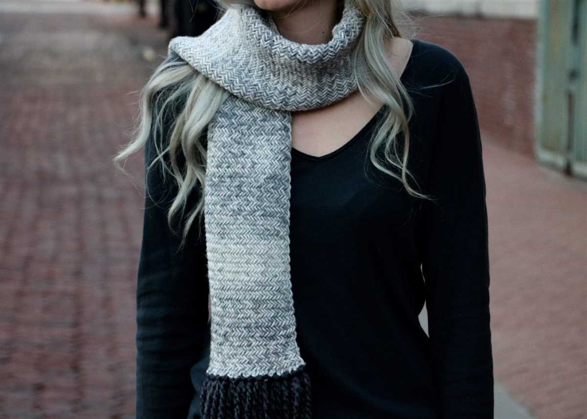 Mens herringbone scarf knitting pattern