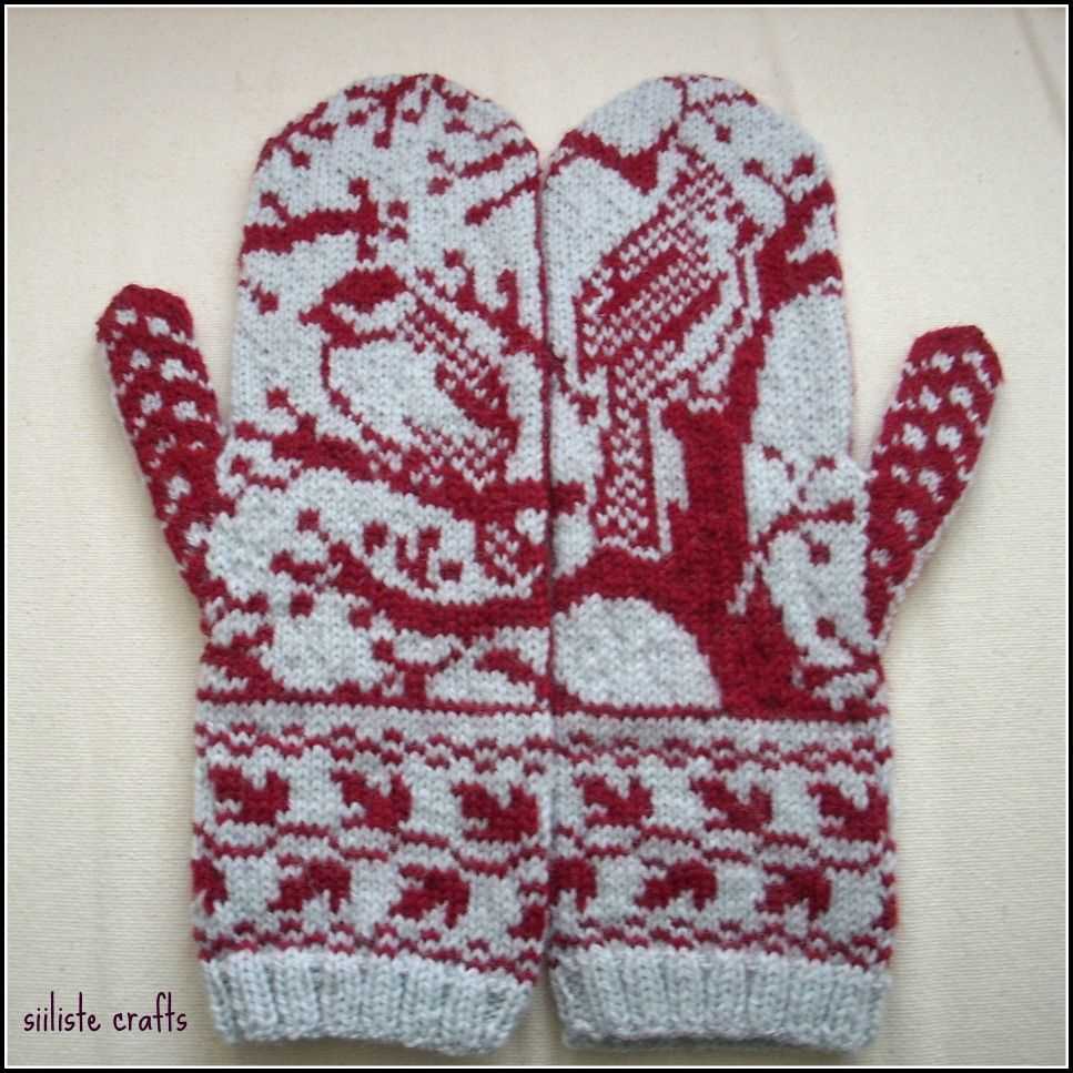 Stranded mittens knitting pattern