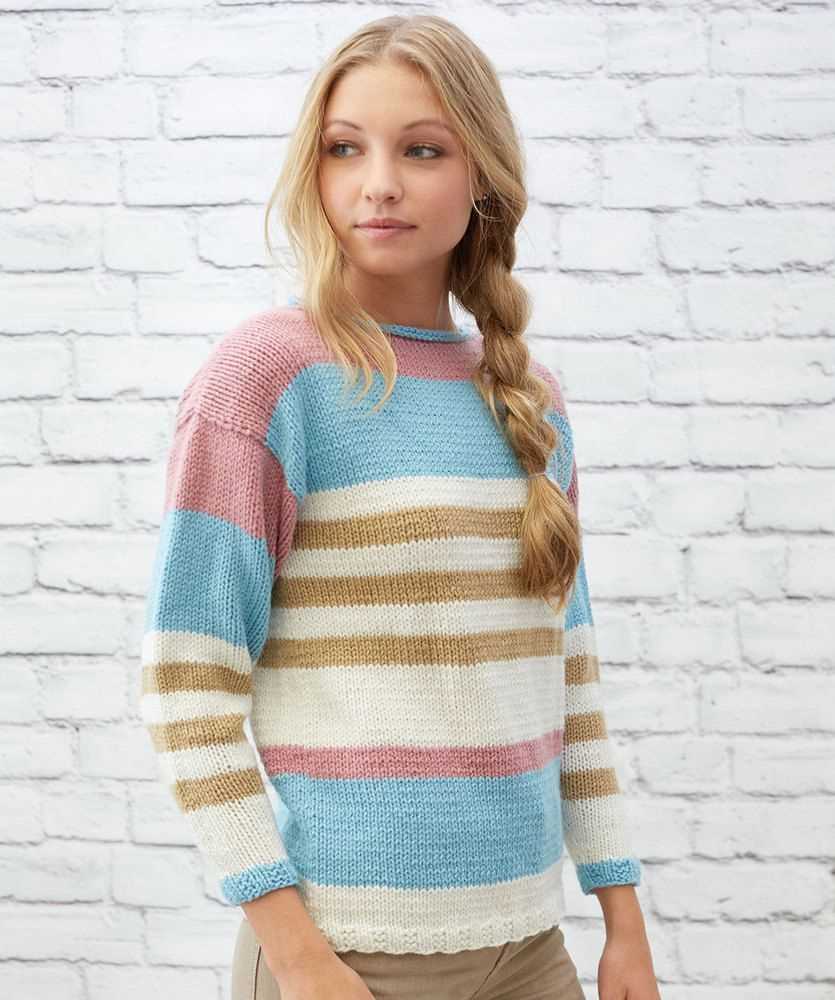 Striped knitted jumper pattern