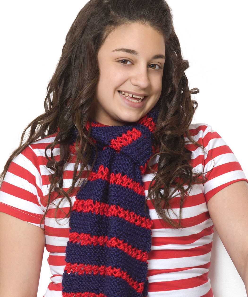 Striped knitted scarf pattern