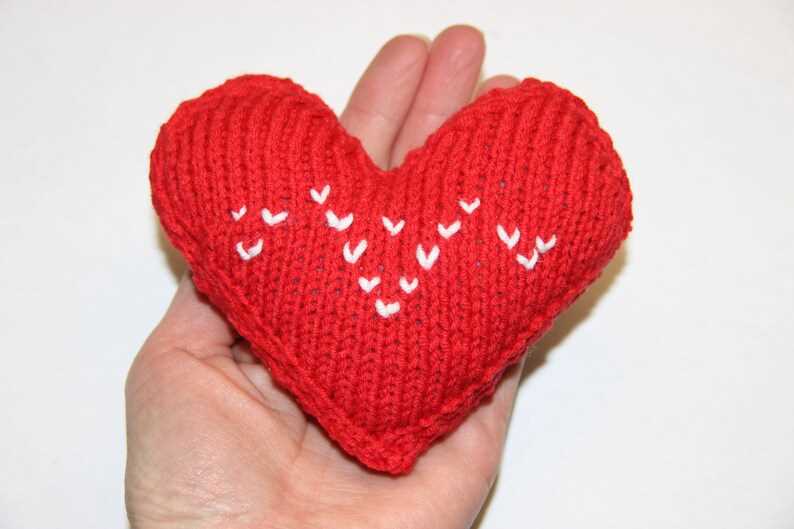 Stuffed heart knitting pattern