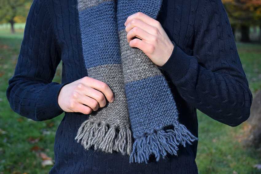Free easy men's scarf knitting patterns