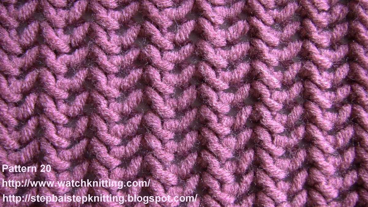 Knitted stitches patterns