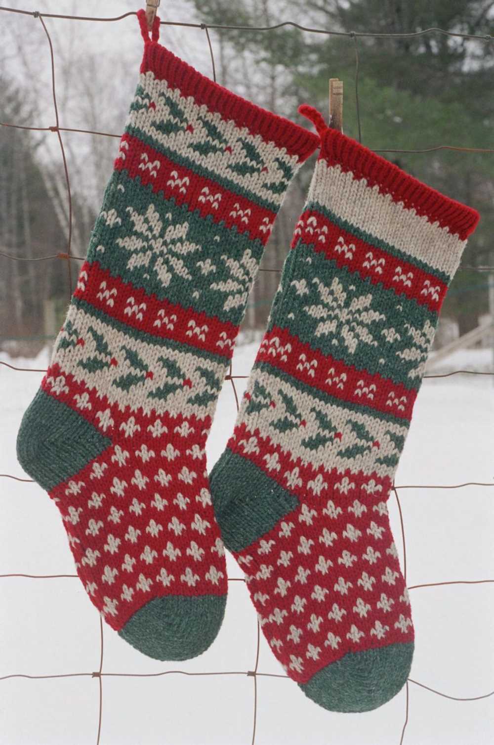 2 needle knitted christmas stocking pattern
