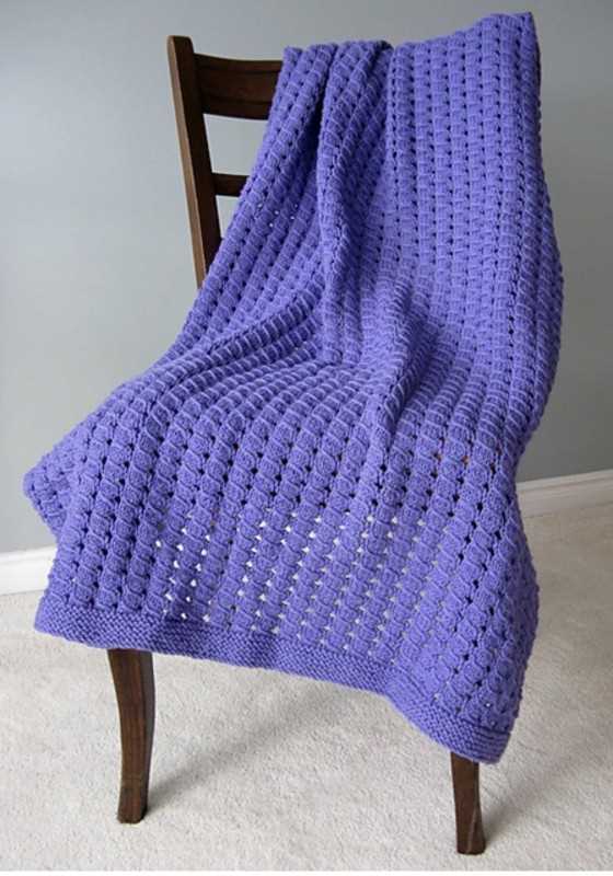 Waffle blanket knitting pattern