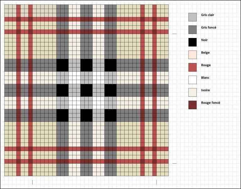 Tartan knit pattern