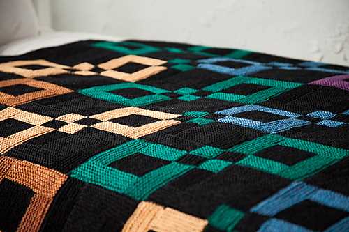 Log cabin knit blanket pattern