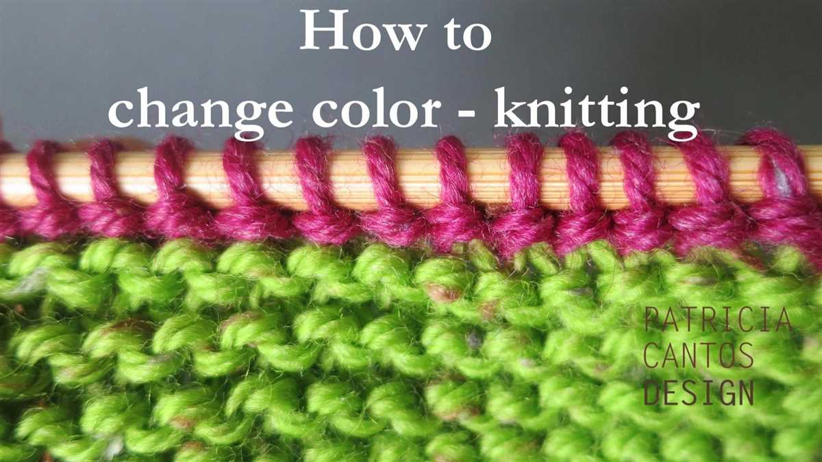 Changing colors in knitting patterns