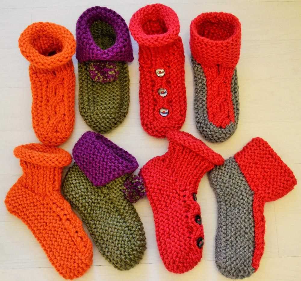 Chunky slipper socks knitting pattern