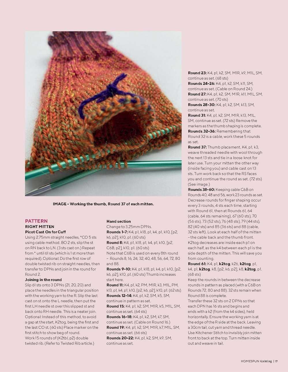 Homespun hat pattern knit