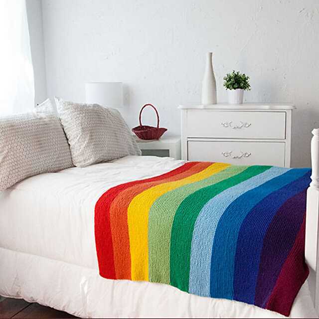 Rainbow knitted blanket pattern