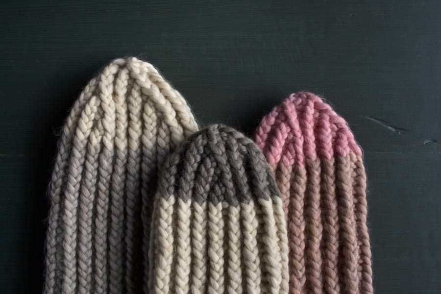 Twisted rib knit hat pattern