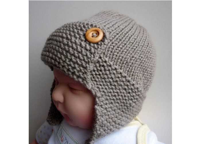 Aviator hat pattern knitting