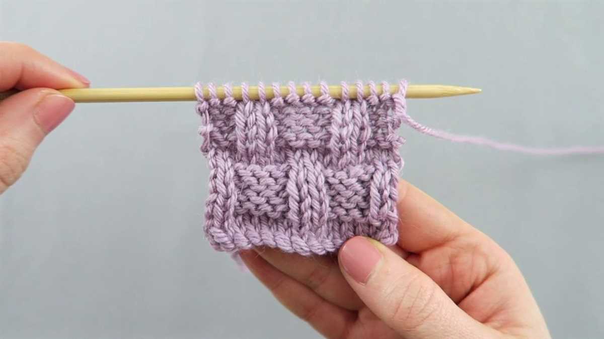 Knit basket weave stitch pattern