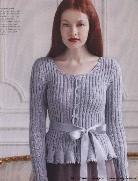 Peplum cardigan knitting pattern