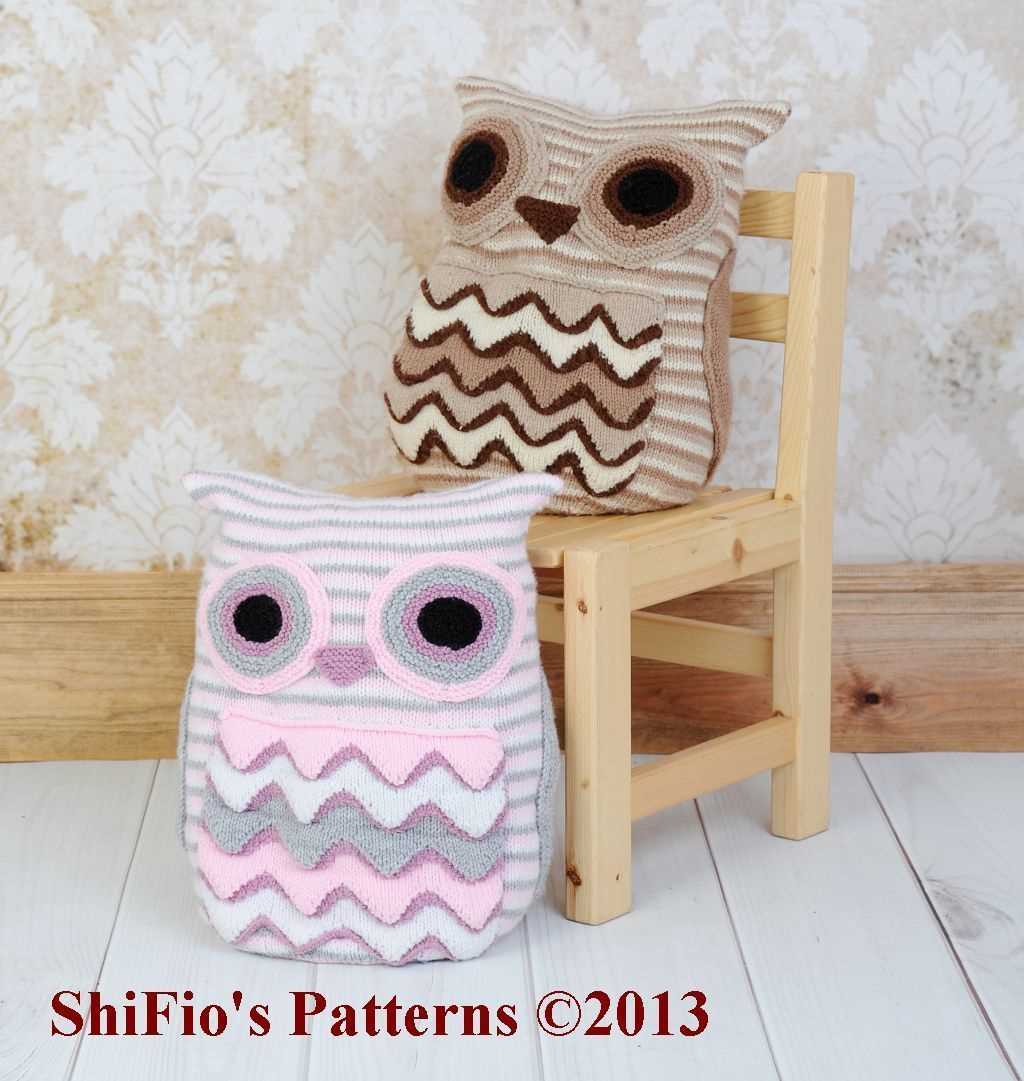 Knitted stuffed owl pattern