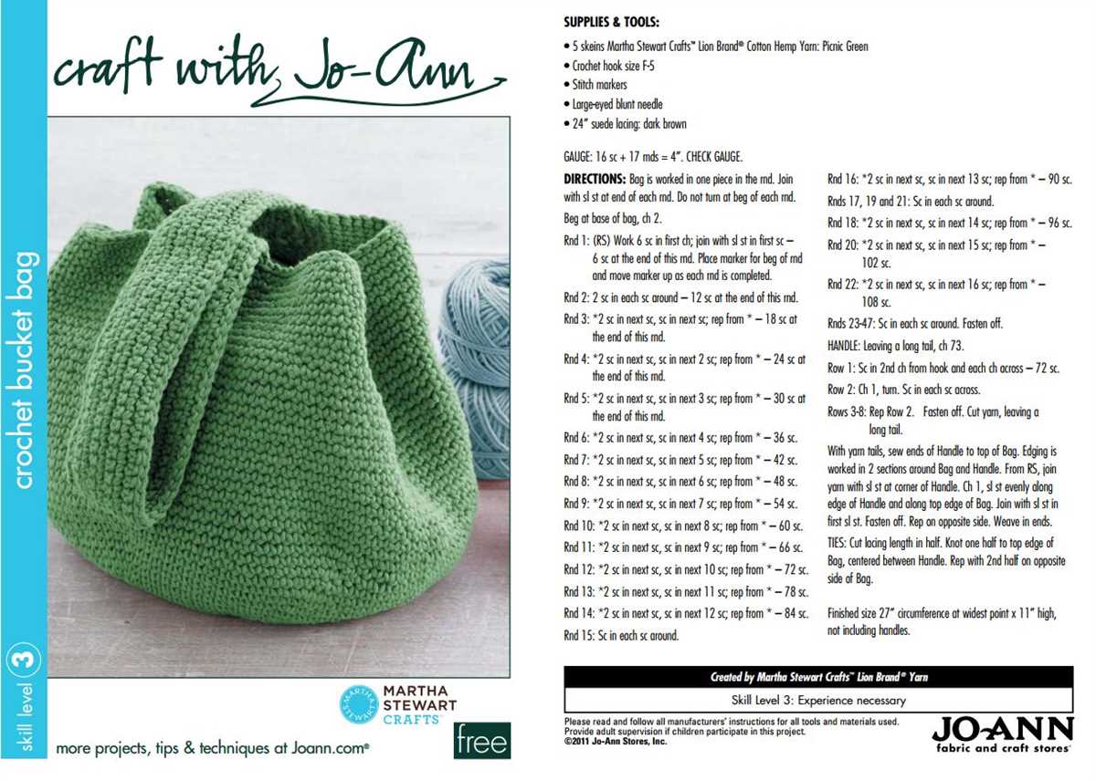 Knit bucket bag pattern