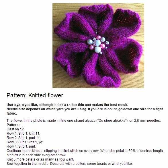 Knit flower patterns