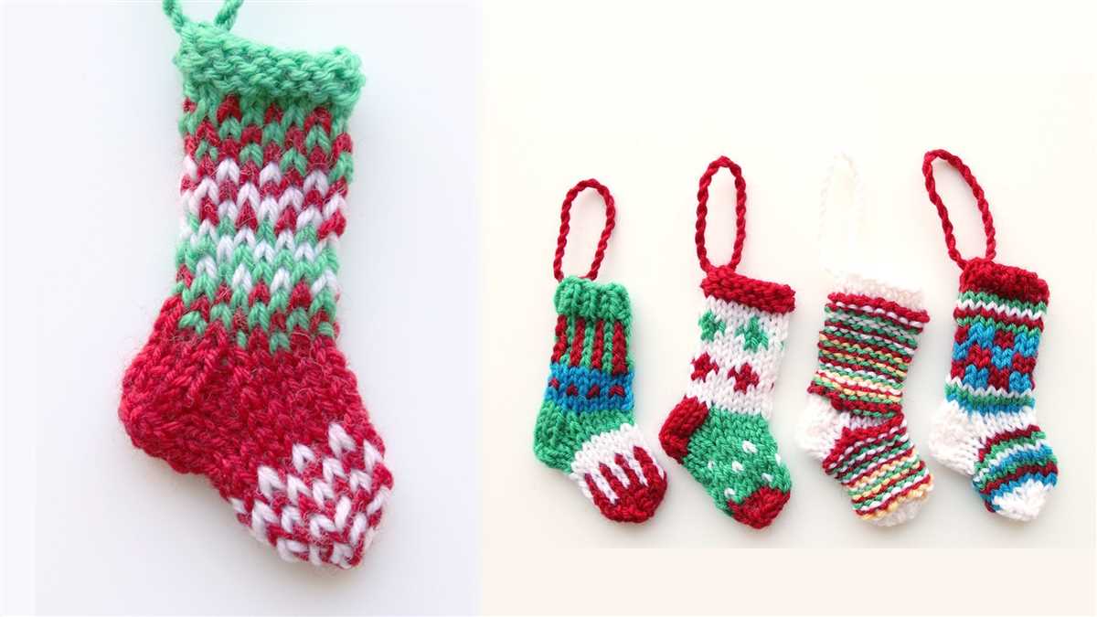 Mini stocking pattern knitting