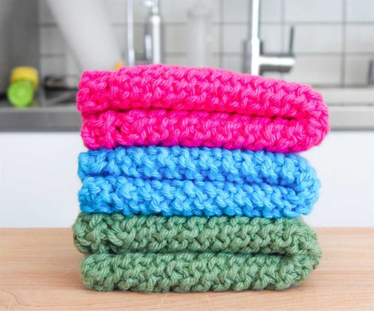 Knitted dish rag pattern