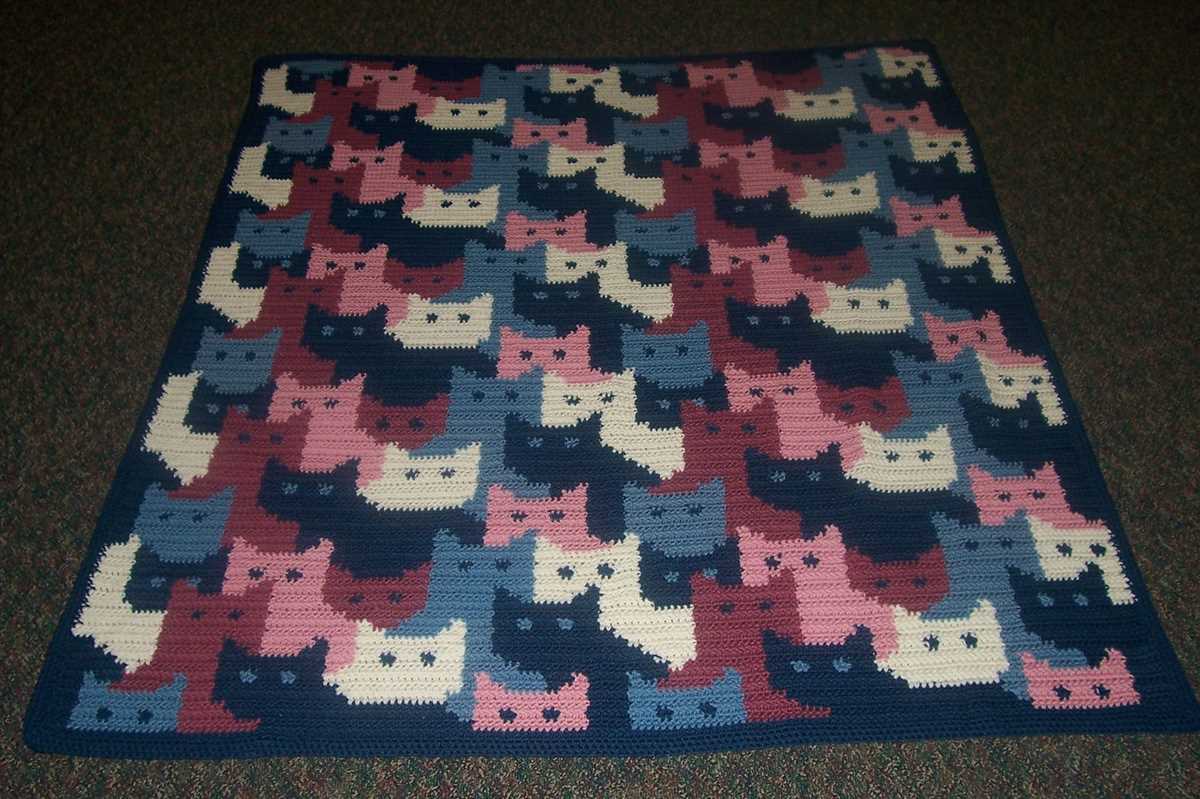 Free knitted cat blanket pattern