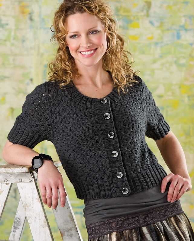 Free knitting pattern for short sleeve cardigan