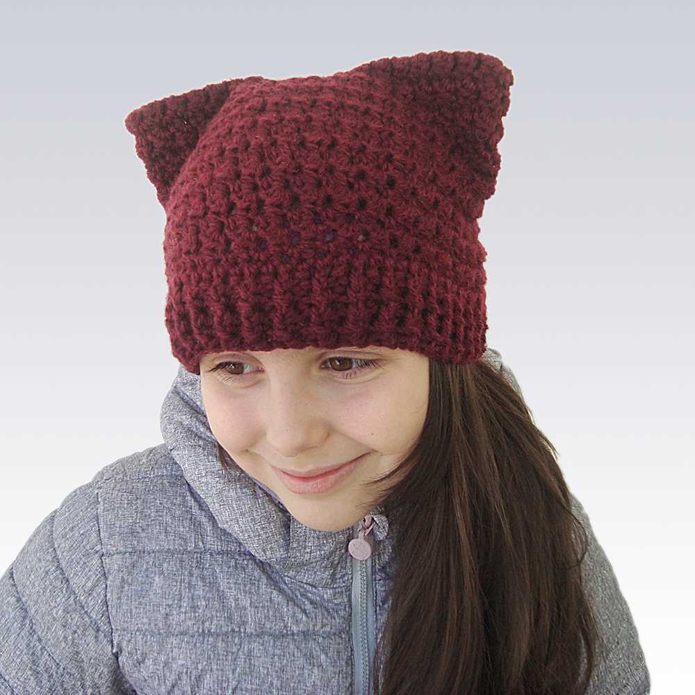 Knitted cat beanie pattern