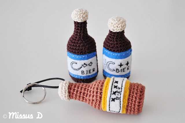 Knit beer bottle koozie pattern