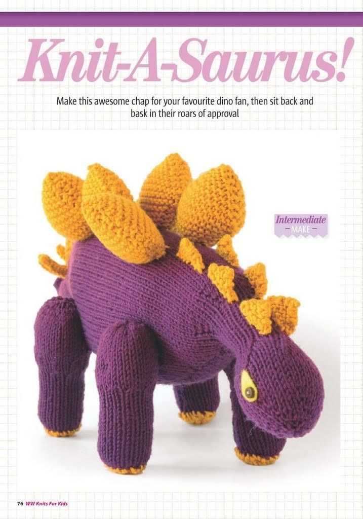 Knit dinosaur pattern