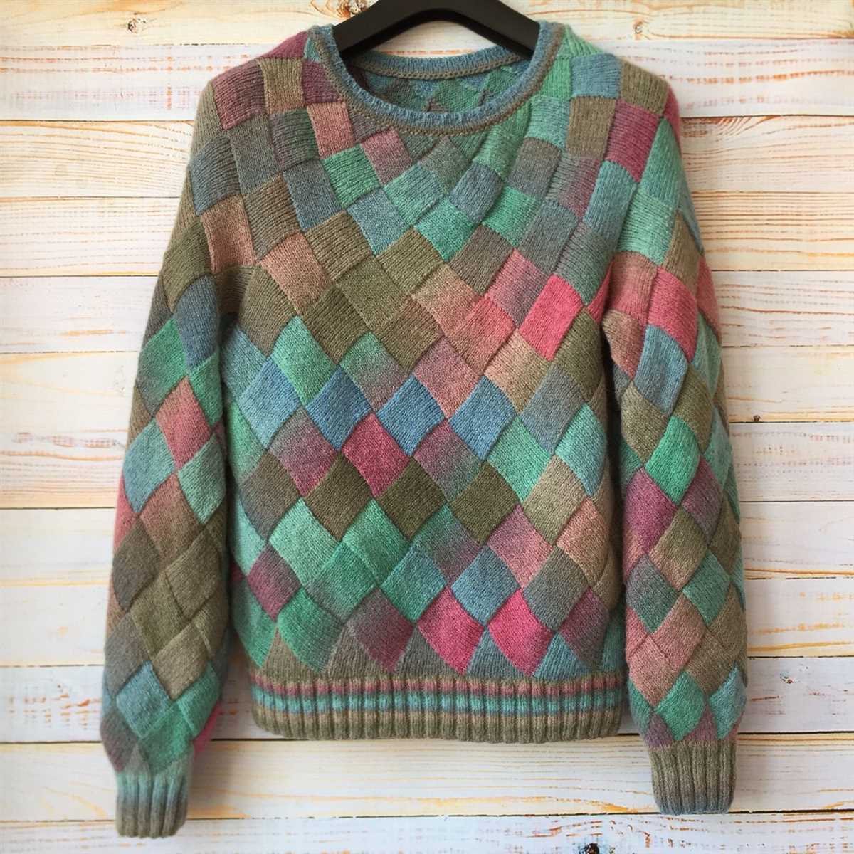 Entrelac knitting patterns sweater