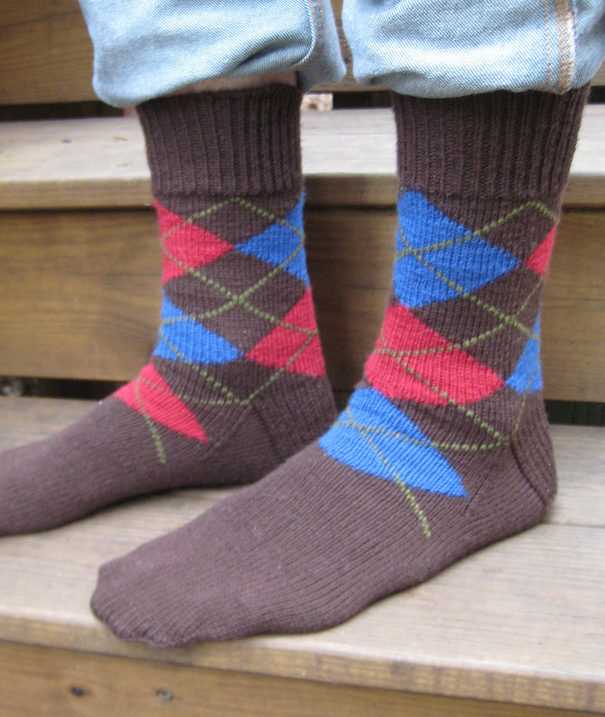 Argyle sock knitting pattern free