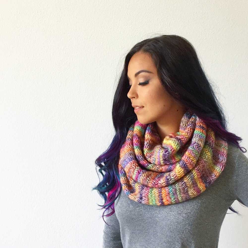 Rainbow scarf knitting pattern